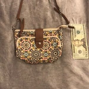 Mandala pattern cross body clutch